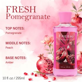 12 Scents,9.98 Oz. Unisex Shower Gel,body Wash. Large Size, Gently Cleanses And Moisturizes, Enriched With Aloe Vera And Vitamin E. Floral, Fruit (Option: Fresh Pomegranate)