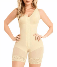 Fajas Colombianas Shapewear for Women Tummy Control Post Surgery Full Body Shaper Butt Lifter with Zipper Crotch skimsbodysuits solleonnewfajascu (Color: Beige, size: XXL)